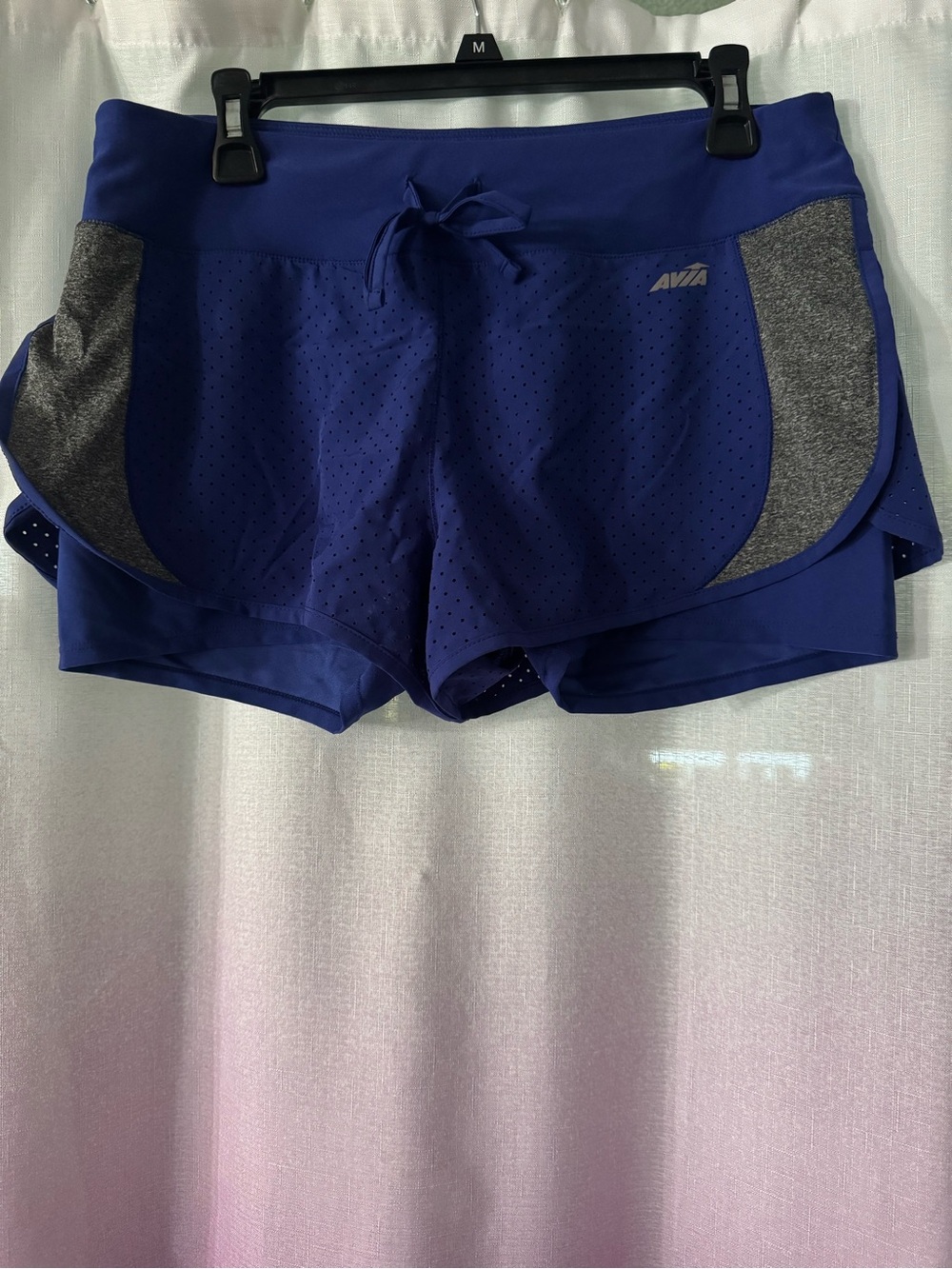 Avia Royal Blue Athletic Running Shorts with Gray Panels
